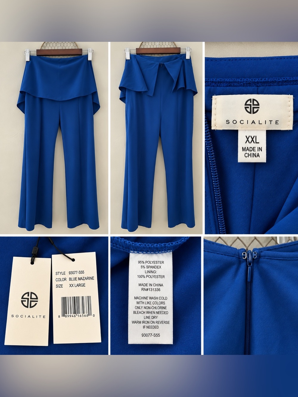 Socialite Blue Mazarine Wide-Leg Pants